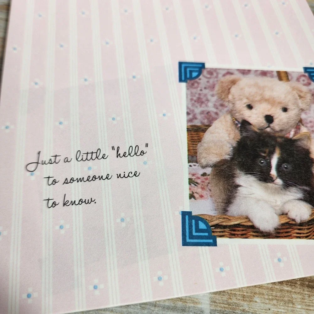 Vintage 1993 CM Paula Co Teddy Bear Kitten Stationery Pad 9x6 ASP481 USA Made